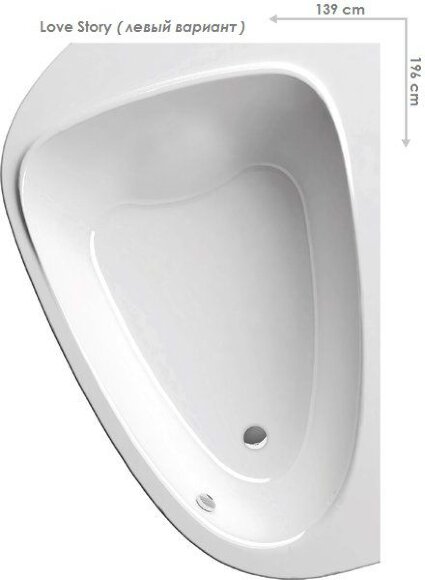 Акриловая ванна Ravak LoveStory II L 196x139
