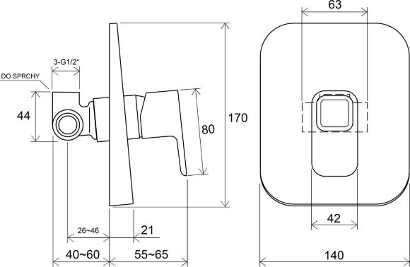 Смеситель скрытого монтажа Ravak 10°  TD 062.00 без переключателя Смеситель скрытого монтажа Ravak 10°  TD 062.00 без переключателя