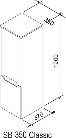 Пенал боковой Ravak Classic SB 350 эспрессо/белый правый