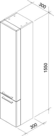 Пенал боковой Ravak Ring SB 300 белый левый