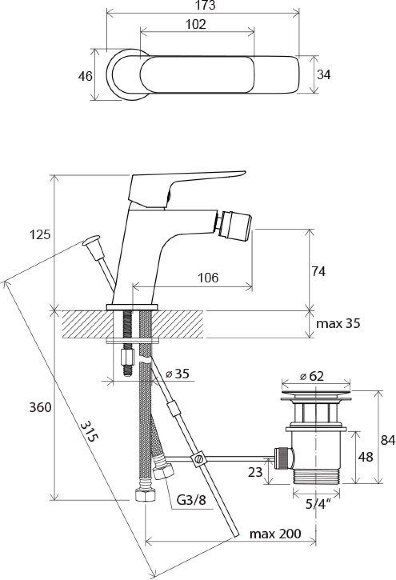 Смеситель для биде Ravak Classic CL 055.00