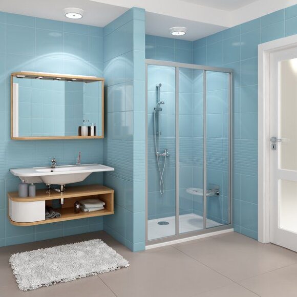 Душевая дверь раздвижная Ravak Supernova ASDP3-90 сатин+перл