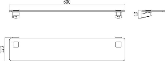 Полка стеклянная 60 см TD 500.00